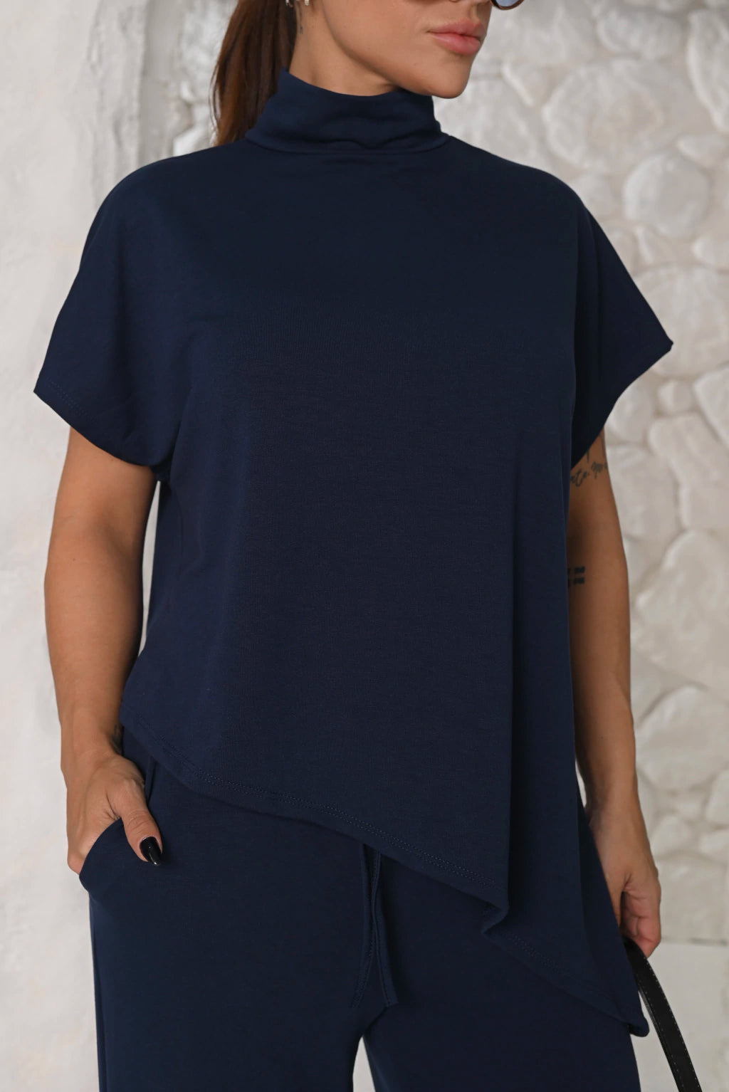 Conjunto Florence Moletinho Premium | Blusa Gola Alta + Calça Pantalona