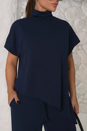 Conjunto Florence Moletinho Premium | Blusa Gola Alta + Calça Pantalona